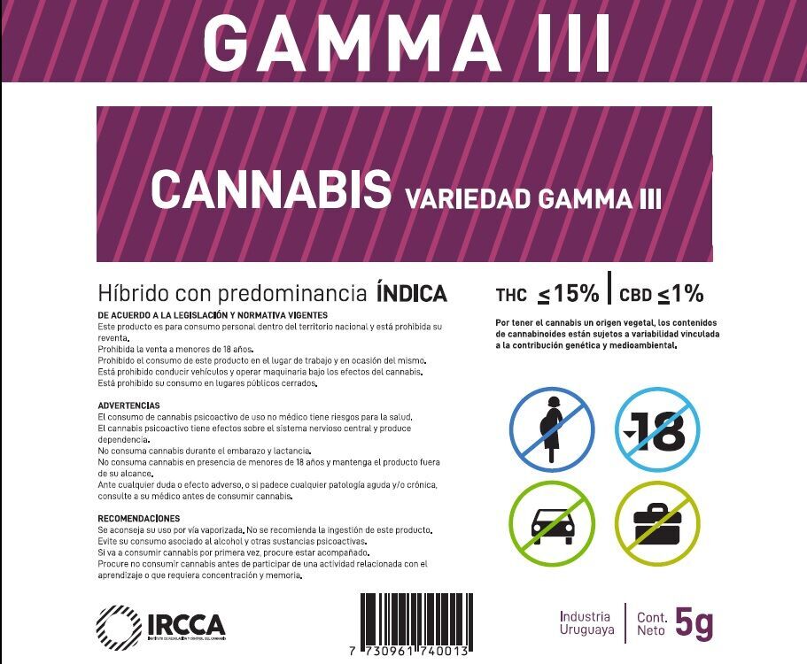 Nueva Cannabis Uruguay - Variedad Cannabis Gamma III